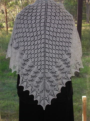 Pattern: Swallowtail Shawl by Evelyn Clark Yarn: The Knittery Merino Silk Lace