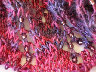 Pattern: Aeolian shawl. Bead detail.