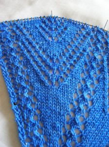 Blue shawl beginning