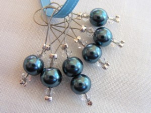 Glass pearl & swarovski crystal stitchmarkers
