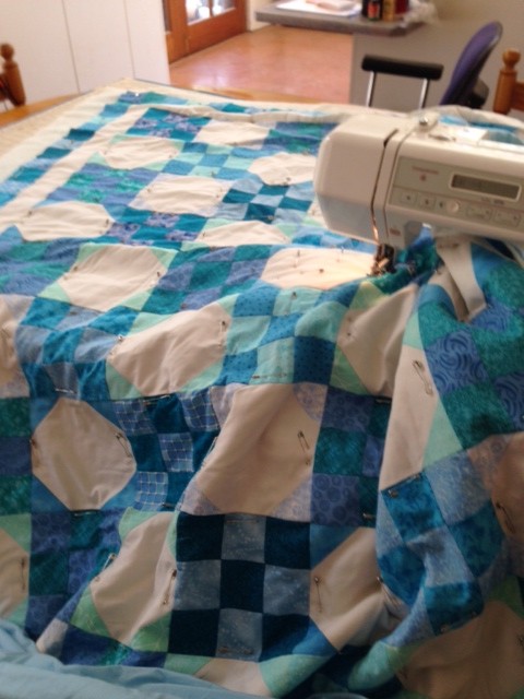 Quilting in progress